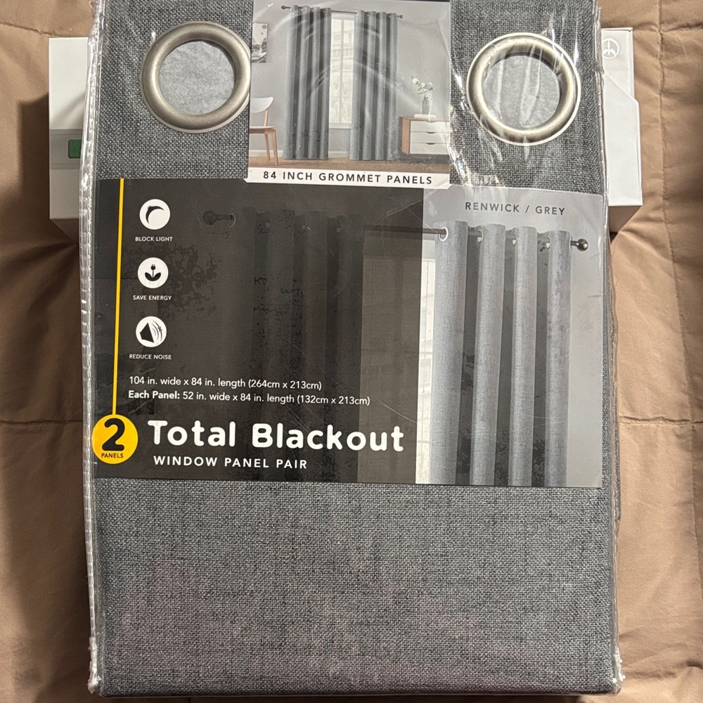 Gray Total Blackout Window Panel Pair